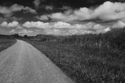 Road passing through field