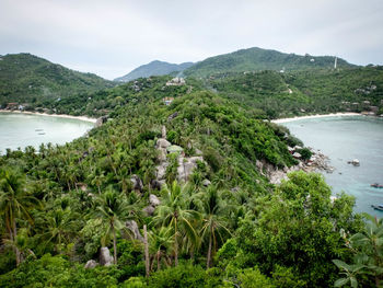 High angle view of calm sea