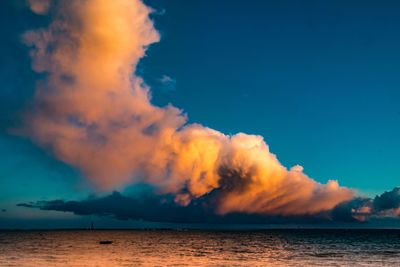 Scenic view of sea against sky at sunset