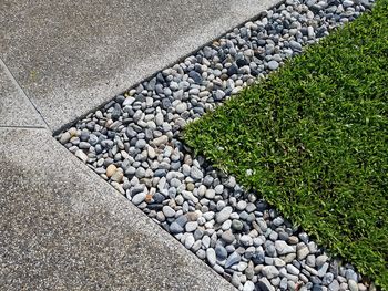 High angle view of stones