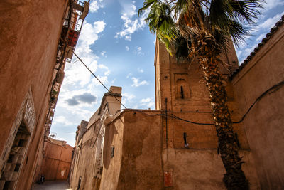 Low angle view of old building against sky