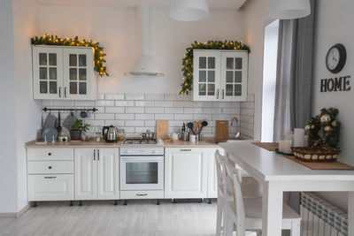 Bread kitchen in scandinavian style christmas decorations