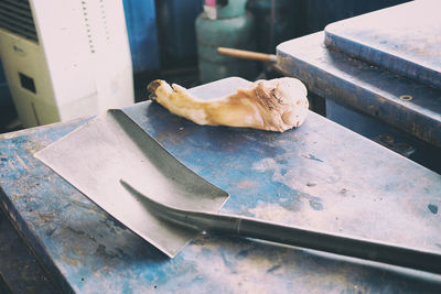 Close-up of food on table