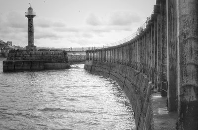 Bridge over water against sky