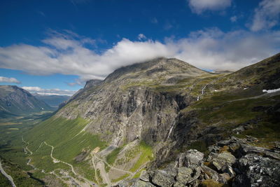 Scenic view of mountains against sky