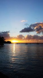 Scenic view of sea at sunset