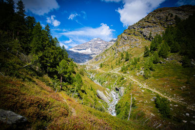 Scenic view of mountains against sky