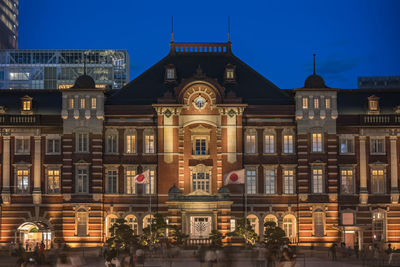 Night view of marunouchi side of tokyo railway station in the chiyoda city, tokyo, japan. 