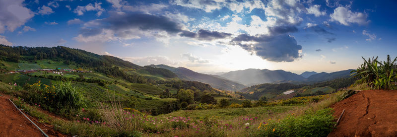 Panoramic view of landscape against sky