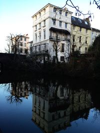 Reflection of buildings in water