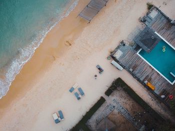 High angle view of beach