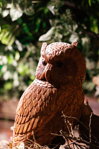 Close-up of bird statue