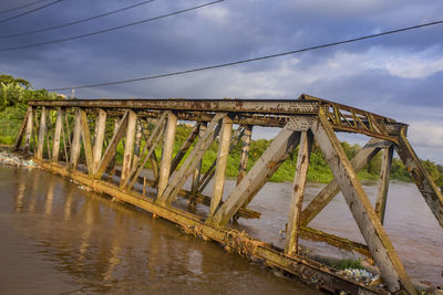 Bridge over river against sky