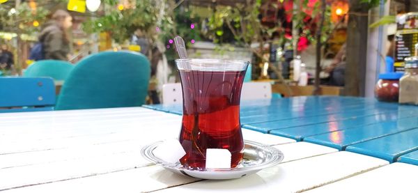 Close-up of drink on table at restaurant