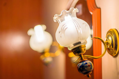 Close up of electric lamp