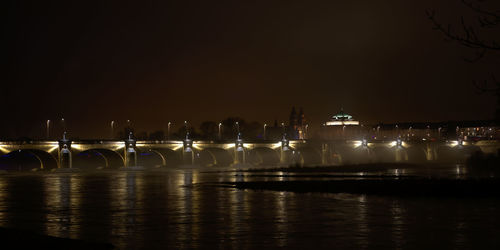 Illuminated city at night