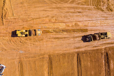 High angle view of abandoned vehicle