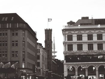 Low angle view of buildings in city