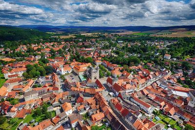 High angle view of cityscape