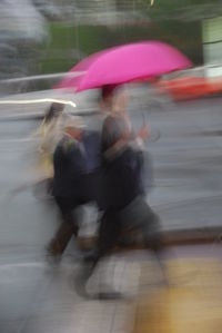 Blurred motion of woman in blurred motion