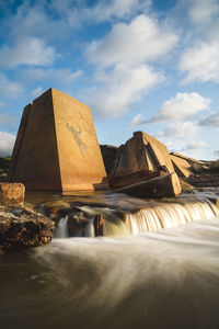 Old minerary structures near piscinas and the rio irvi