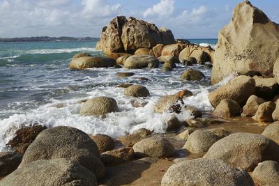 View of rocks on beach