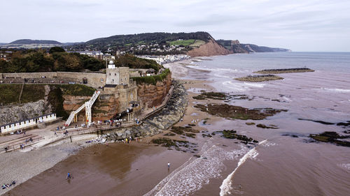 Scenic view of beach against sky