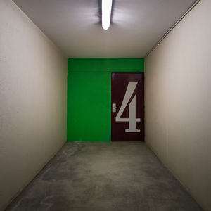 Interior of illuminated building
