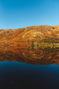 Reflection in water of mountains at gougane barra ireland