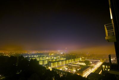 Illuminated city at night