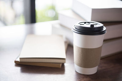 Close-up of paper on table