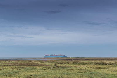 Scenic view of field against sky