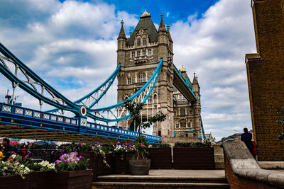 Tower bridge against sky in city