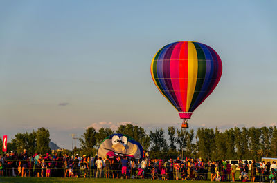 View of hot air balloon against sky