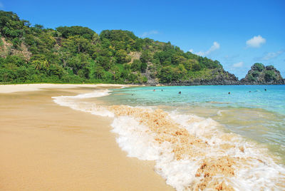 Scenic view of beach against sky