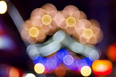 Defocused image of illuminated lights