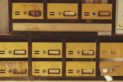 Full frame shot of old lockers