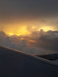 Scenic view of cloudy sky at sunset