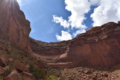 Panoramic view of rocky mountains against sky