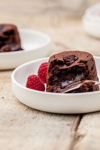 Close-up of dessert in bowl on table