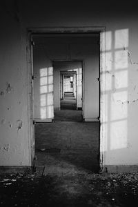 Empty corridor of abandoned building