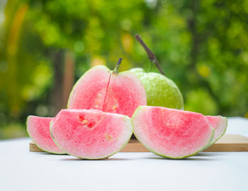 Close-up of apple on table