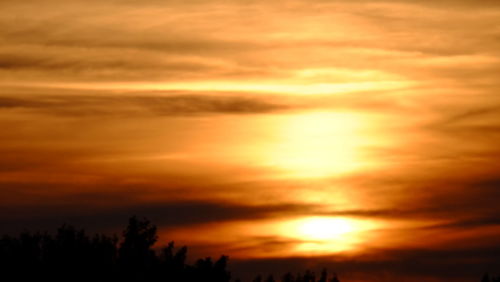 Scenic view of dramatic sky during sunset