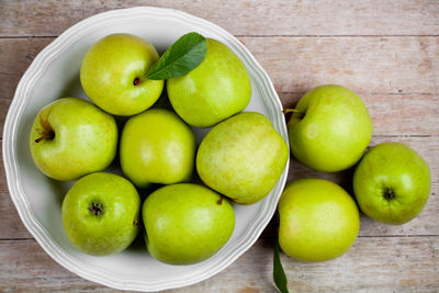 High angle view of apples