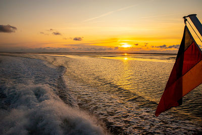 Sunset in the wadden sea in front of pellworm