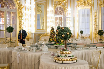 View of cake on table