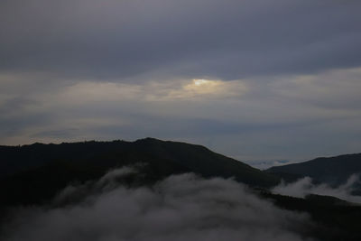 Scenic view of dramatic sky during sunset