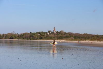 Tourists in sea