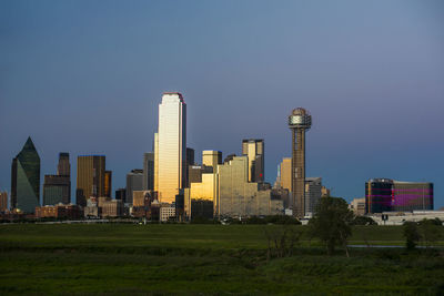 View of skyscrapers in city