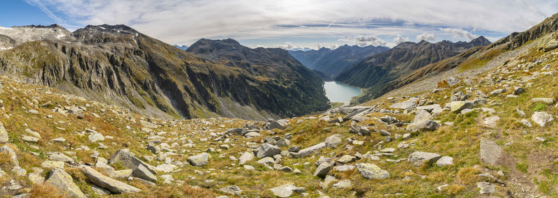 Scenic view of mountains against sky